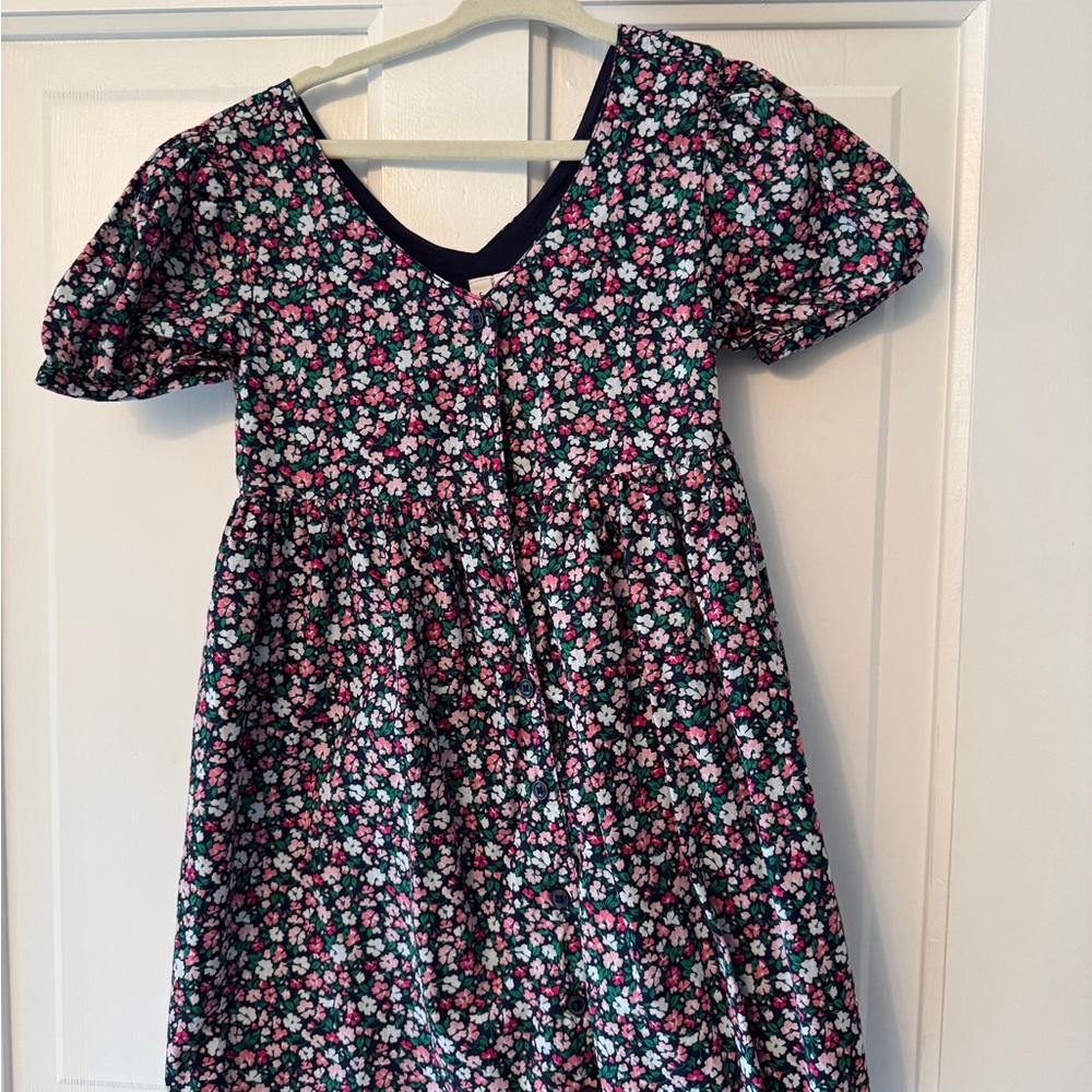 Janie and Jack Pink and White Puff Sleeve Sundress